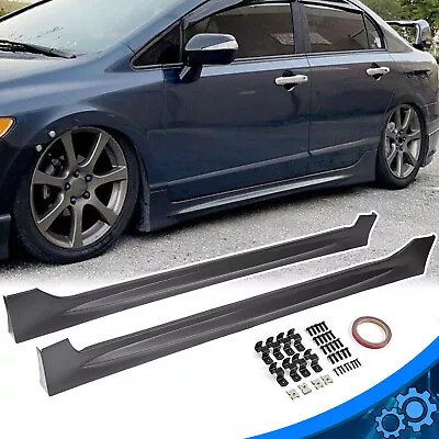 ABS Side Skirts Mug RR Style For 2006-2011 Honda Civic Sedan 4DR 07 08 09 • $97.99