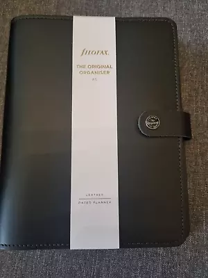 Filofax A5  The Original Organiser  Black Leather Planner 2024 • £26