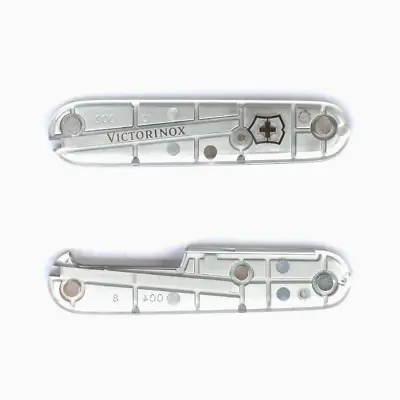 New Victorinox 91mm HANDLE / SCALE  2 Piece KIT  In Silver Tech Plastic • $14.95