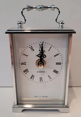 Vintage Late 20th Century “Metamec” Silver Coloured Carriage Clock (Desk/Mantel) • £24.95