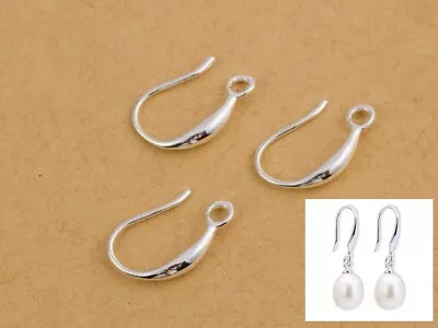 Teardrop  925 Stamped Silver Coated Fine Earring Jewellery Hooks Findings • £14.38