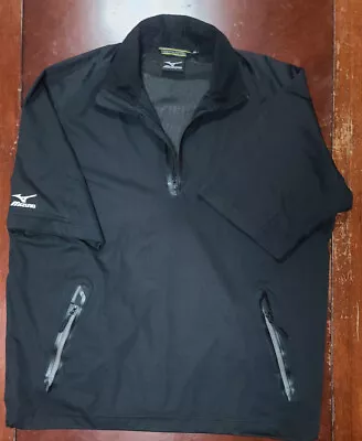 Mizuno Impermalite Flex Black 1/4 Zip Short Sleeve Pullover Waterproof Medium • $94.97