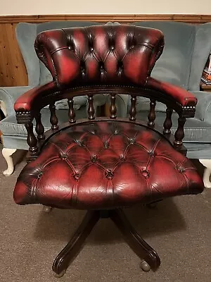 £275 • Buy Chesterfield Style Red Leather Captain’s Chair  