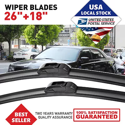 26  & 18  Windshield U Hook Frameless Wiper Blades For Hyundai Sonata 2011-2018 • $12.99