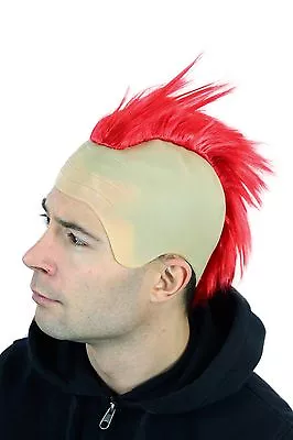 $9.63 • Buy Carnival Halloween Wig Punk Red Iro Bald Mohawk Irokese 4201
