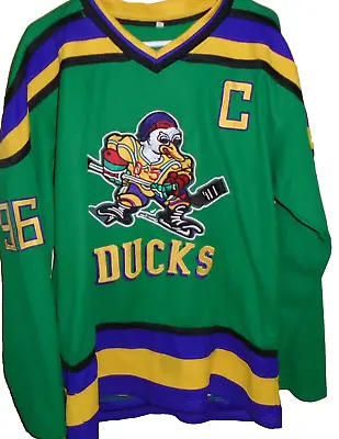 Charlie Conway #96 Hockey Jersey The Mighty Ducks Movie Stitched Green Large • $45