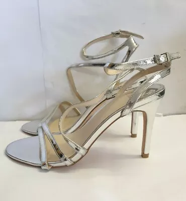 Faith Delly Silver Heeled Sandals Womens Size UK 5 EU 38  REF F1/1 • £29.99