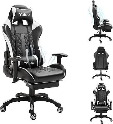 Massage Computer Gaming Chair Swivel Office Ergonomic Recliner Racing Chair Seat • £89.90