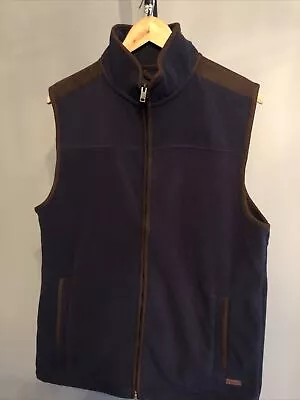 Men’s PG FIELD Navy Blue Fleece Waistcoat Heritage Gilet Bodywarmer Sz M • £9.99