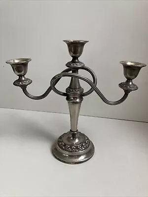 Vintage Silver Plated Ianthe Triple Candle Stick Holder Candelabra Height 25cm • £18