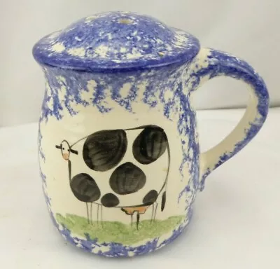 Molly's Cows Blue By MOLLY DALLAS Blue Spatterware Cheese Spice Shaker • $19.99