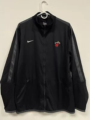Nike Miami Heat Zip Up Jacket Size XL Full Zip Black Logo NBA Basketball • $29.88