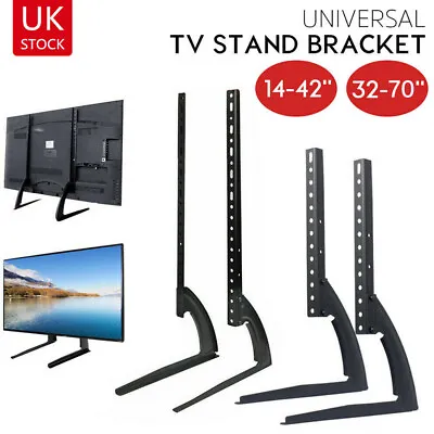 Universal Table Top TV Stand Bracket Leg Mount LED LCD Flat TV Screen 14-70 Inch • £11.99
