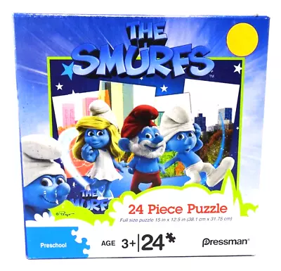 The Smurfs 24 Piece Jigsaw Puzzle 15  X 12.5  3+ Years 2011 FACTORY SEALED BOX • $18