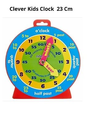£4.24 • Buy Clever 23Cm Magnetic Clock Learn To Tell Time Kids, Child Boys & Girls Learning