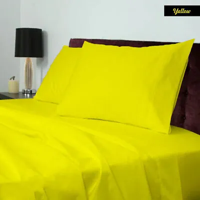 Bedding Items 1000 Thread Count Egyptian Cotton Yellow Solid &Olympic Queen • £80.78