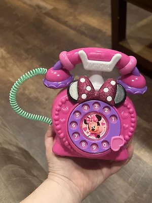 Disney Junior Minnie Mouse Ring Me Rotary Phone Pink Lights & Sounds Works • $15