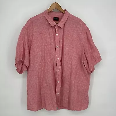 UNTUCKit Shirt Mens 3XL Red Linen Button Down Chiroubles Short Sleeve XXXLC • $15