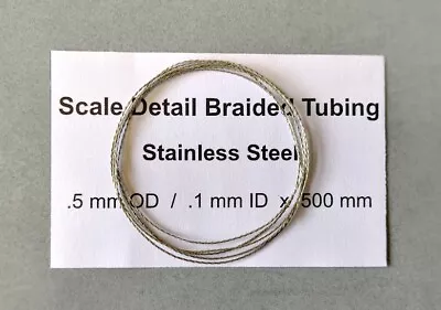 .5 Mm X 500 Mm Length Braided Stainless Hose .. Scale Model Detailing Upgrade • £4.15