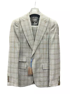 EFENDI 1881 Virgin Wool Suit (3 Piece Suit)(Gray/Brown Plaid) • $249.99