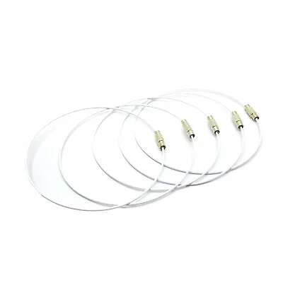 5 Memory Wire Bracelets - White - 22.5cm - Screw Barrel - P01617 • £3.39