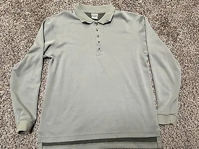 L.L. Bean Rugby Shirt Green Long Sleeve Polo - Men's Medium • $14.95