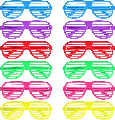 6 X Pairs Of 80s/90s Neon Shutter Shades Retro Sunglasses  Party /fancy Dress • £4.20