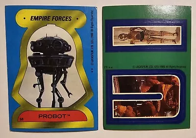 1980 Topps Star Wars Empire Strikes Back Sticker Puzzle Trading Cards 71 58 • $7.95