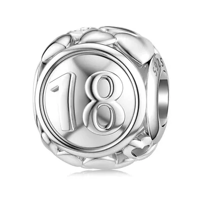 18th Birthday Bead Charm For Bracelet S925 Sterling Silver • £7.96