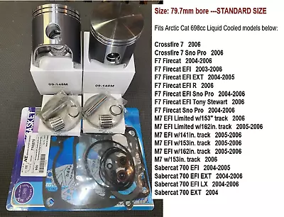 $245 • Buy 2004 2005 2006 Arctic Cat 700_F7 Firecat_M7_Sabercat EFI EXT Pistons/Gaskets KIT
