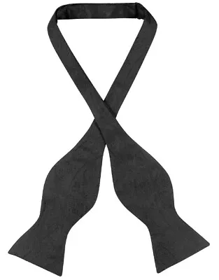Vesuvio Napoli SELF TIE Bow Tie BLACK Color PAISLEY Design Mens BowTie • $9.89