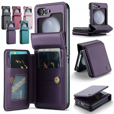 For Samsung Galaxy Z Flip 5 4 3 Shockproof Leather Card Holder Wallet Case Cover • $11.90