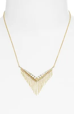 MELINDA MARIA 'Shelli' 14k Gold Plated Fringe Pendant Necklace 133209 • $68.85