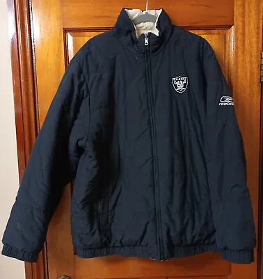 Oakland Raiders Reebok Reversible Jacket Vintage NFL Puffer Coat Adult Medium • £49.99
