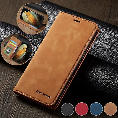 £6.95 • Buy For Samsung A52s A12 S21 S20 FE S9 S10 Leather Wallet Card Flip Phone Case Cover