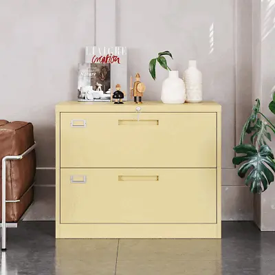 2 Drawer File Cabinet Lockable Steel Storage Cabinet For A4 Lateral Letter Legal • $69.99