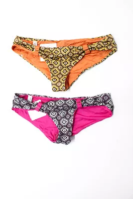 La Perla Womens Printed Bikini Bottoms Gray Pink Orange Size 42 Italian • $19.99