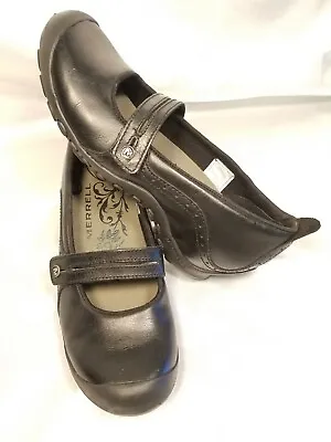 Merrell Shoes Womens Plaza Bandeau Black Leather Mary Janes Loafers Size US 8.5 • $44.98
