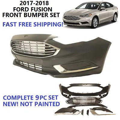 Fits 2017 2018 Ford Fusion Front Bumper Cover Assembly Complete Brand New  Grill • $375