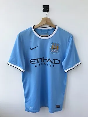 Manchester City 2013/2014 Home Football Soccer Shirt Jersey Camiseta Blue Nike • $45
