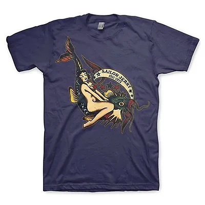 Sailor Jerry Off The Hook Tattoo Punk Rock Pin Up Girl Fish Navy Mens Tee Shirt • £45.58