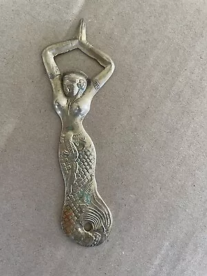 Vintage Solid Brass Mermaid Girl Figure Beer Bottle Opener • $15