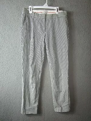 J. Crew Cafe Capri Women's Seersucker Pants White Black Size 0 Used Cotton • $5.99