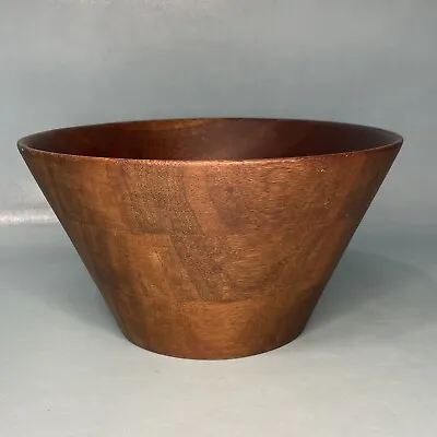 Helen Warren Mahogany Wood Salad Bowl  MCM Mid Century • $45