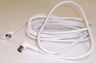 £3.99 • Buy 4m Right Angled RF Fly Lead Coaxial Aerial Cable Digital TV Male To M WHITE