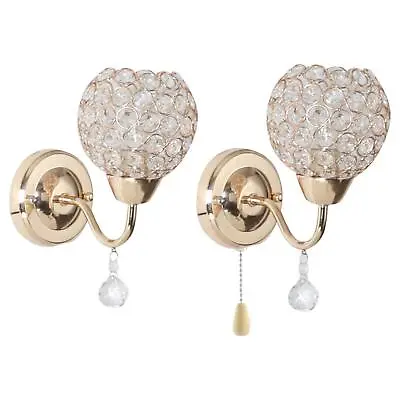 Modern Crystal Wall Sconce Wall Lamp For Bedroom Bedside Aisle Indoor Living • £17.36