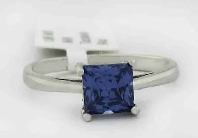 AAA 0.73 Cts LAB TANZANITE SOLITAIRE RING 10k WHITE GOLD - New With Tag • £0.80