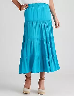 MILLERS - Womens Skirts - Midi - Summer - Blue - A Line - Smart Casual Fashion • $15.05