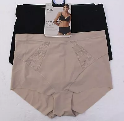 M&s Body 2 Pack Light Control Shaping Shorts Knickers Panties Bnwt Size 24 • £9.95