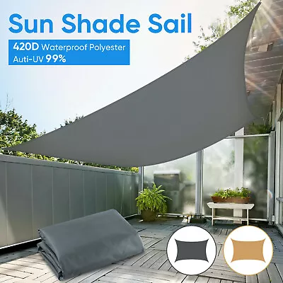 Heavy Duty Sun Shade Sail Garden Patio Awning Canopy Uv Block Waterproof Uk • £16.29